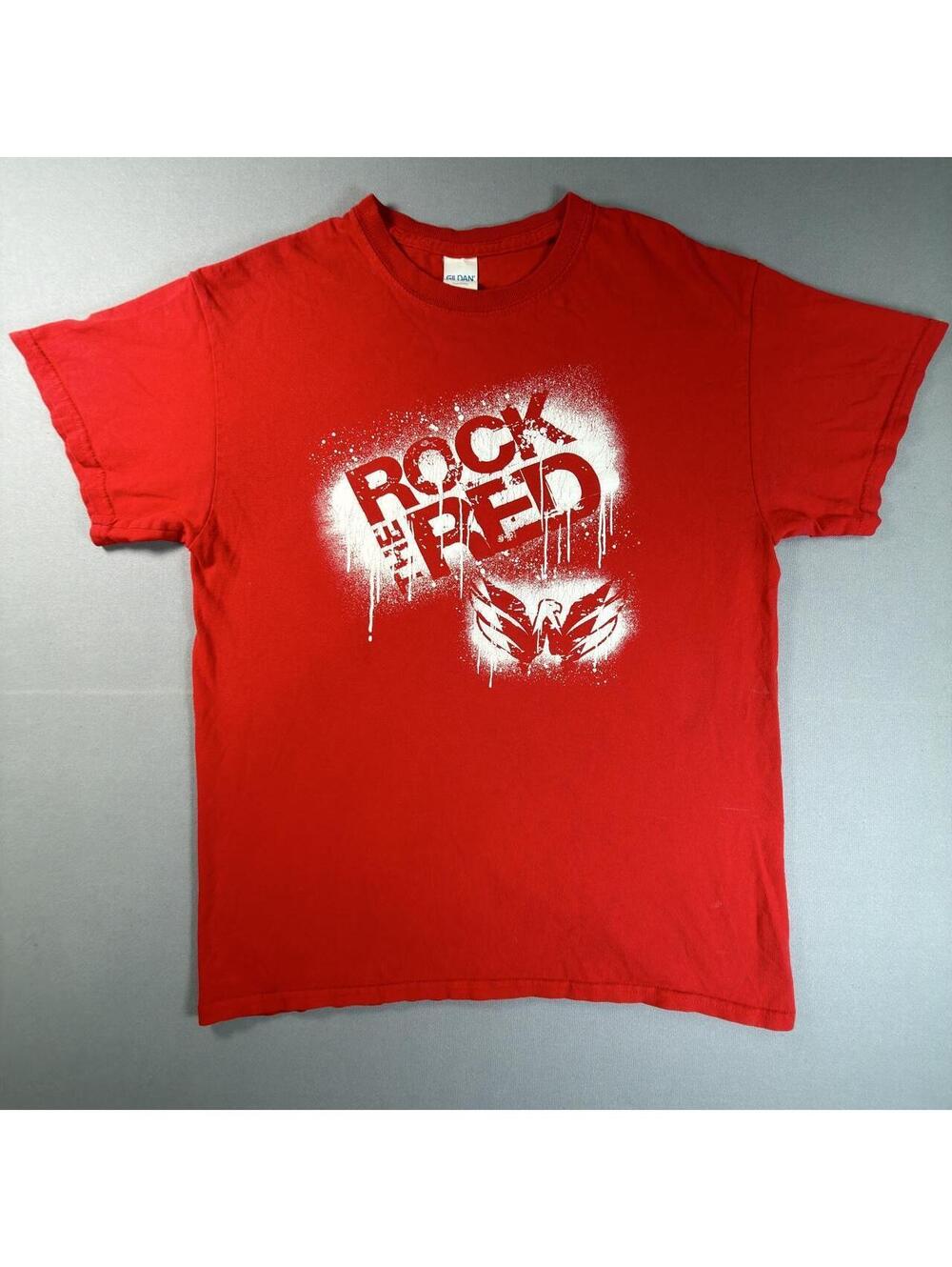 Washington Capitals Rock The Red T Shirt Red Graphic Hockey Tee Mens XL